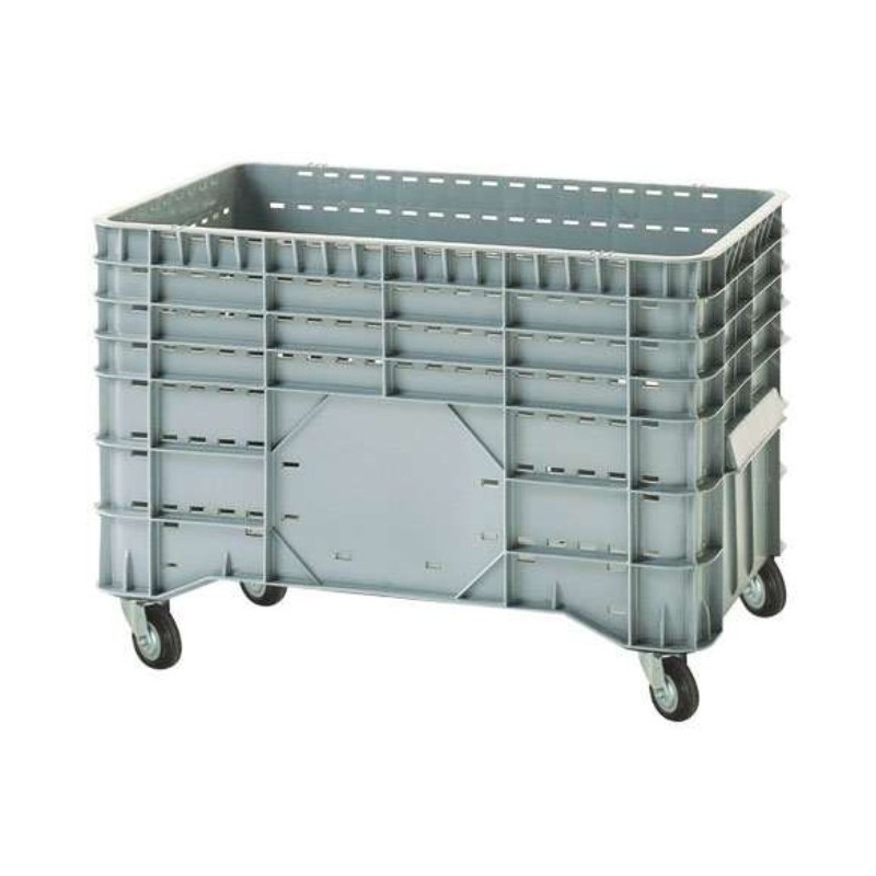 Caisse-palette légère 300l - 1020x640x770mm sur roulettes - Perforée