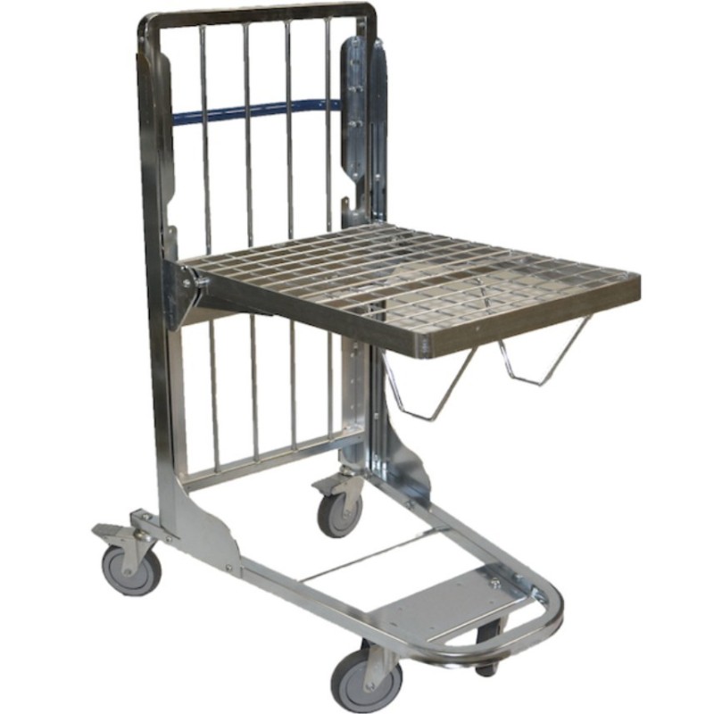 Chariot niveau constant acier zingué - 600 x 400 mm - 100 kg