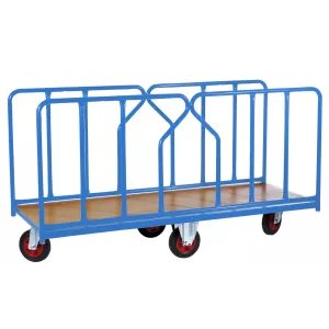 Chariot modulaire charges longues 2 ridelles tube 1800 x 800 mm avec roues losange 500 kg
