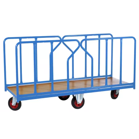 Chariot modulaire charges longues 2 ridelles tube 1800 x 800 mm avec roues losange 500 kg