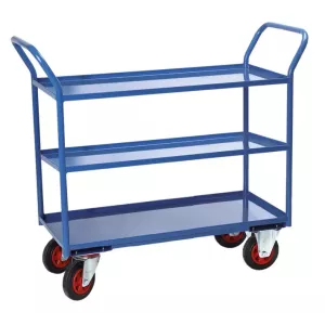 Servante 3 plateaux tôle avec rebord 935 x 435 mm capacité 400 kg