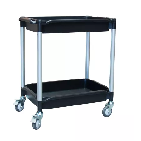 Desserte 2 plateaux plastique bacs 645 x 410 mm capacité 180 kg