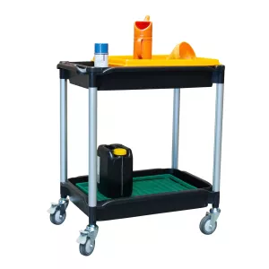 Desserte 2 plateaux plastique bacs 645 x 410 mm capacité 180 kg