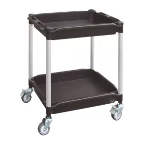 Desserte 2 plateaux plastique bacs 645 x 410 mm capacité 180 kg