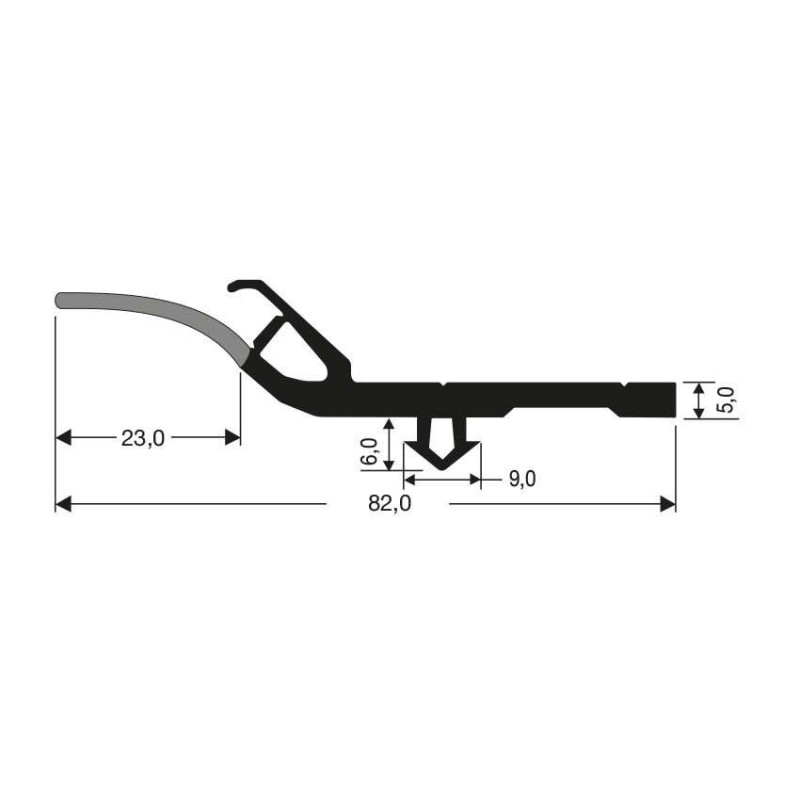 Bourrelet racleur porte pivotante - Positive 5x 32+50 mm et flèche