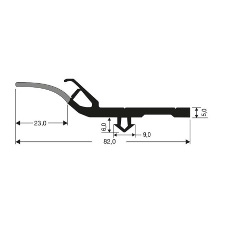 Bourrelet racleur porte pivotante - Positive 5x 32+50 mm et flèche