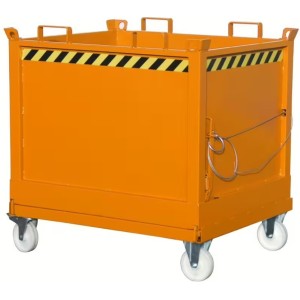 Benne à fond ouvrant Sur roulettes - 750 L ORANGE