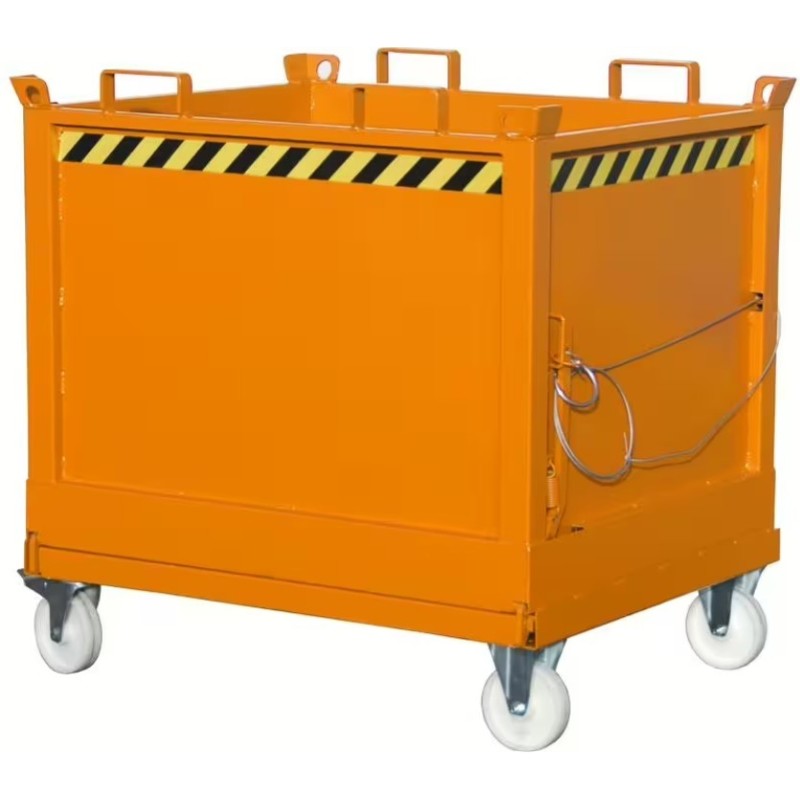 Benne à fond ouvrant Sur roulettes - 750 L ORANGE