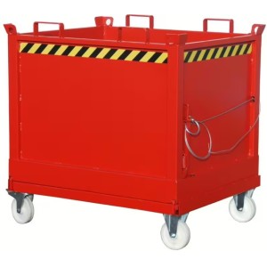 Benne à fond ouvrant Sur roulettes - 750 L ORANGE