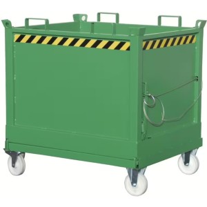Benne à fond ouvrant Sur roulettes - 750 L vert