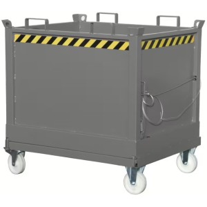 Benne à fond ouvrant Sur roulettes - 750 L gris
