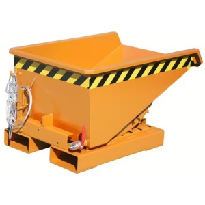 Benne basculante à copeaux avec vanne de vidange et tamis - 150L - orange