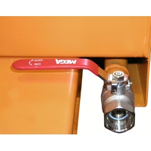 Benne basculante à copeaux avec vanne de vidange et tamis - 150L - orange