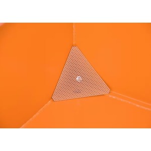 Benne basculante à copeaux avec vanne de vidange et tamis 150 L - orange