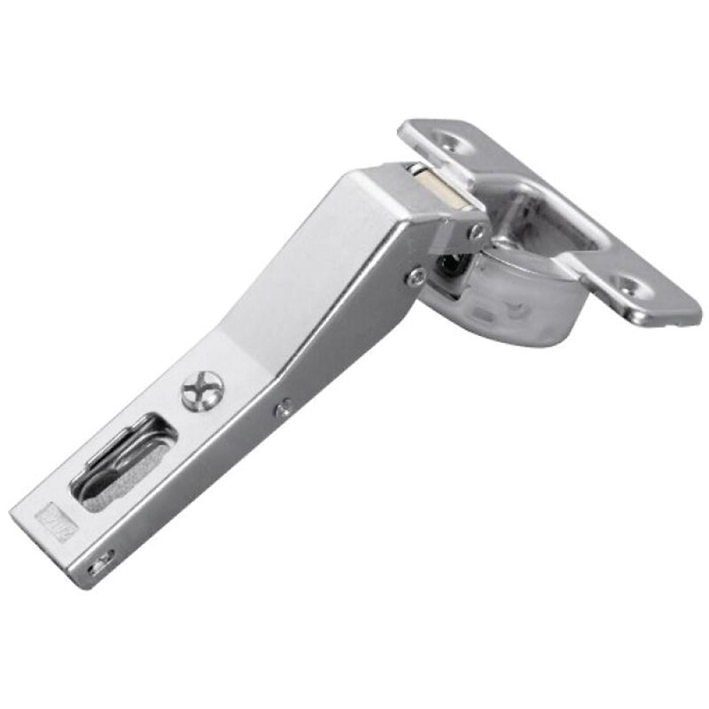 Charnières amorties 110° pour angle 45° - à visser - entraxe 48 - à recouvrement Charnières amorties 110° pour angle 45° - à visser - entraxe 48 - à recouvrement