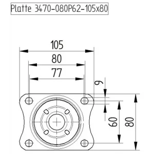 Roulette pivotante 125 mm acier avec platine 200 kg - Tente