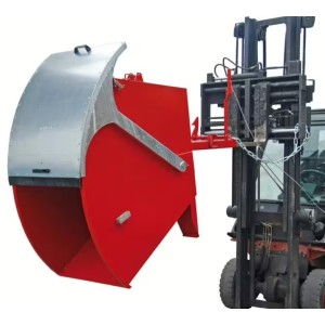 Conteneur basculant avec couvercle rond pour chariot élévateur rouge
