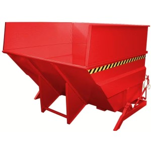 Benne basculante grande capacité à roulement latéral rouge