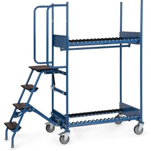 Chariot pour pneumatiques avec marchepied et support de sécurité