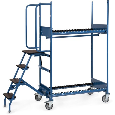 Chariot pour pneumatiques avec marchepied et support de sécurité