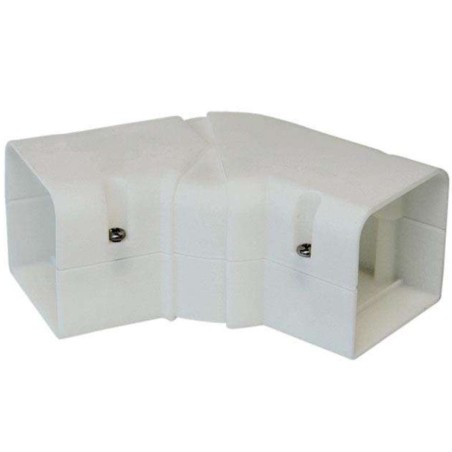 Coude plat ajustable - 70mm pour goulotte blanc