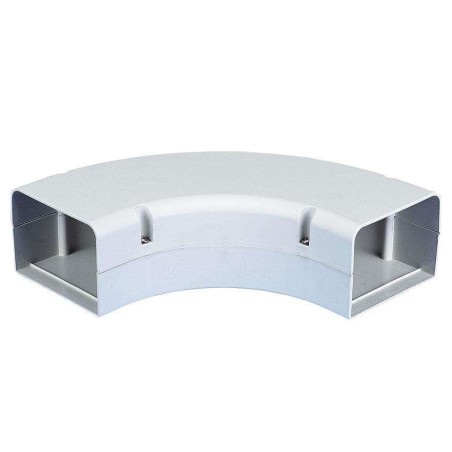 Coude plat 90° long - 70mm pour goulotte blanc