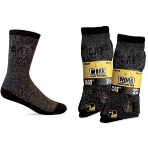 Lot de 2 paires de chaussettes hautes Caterpillar gris/noir - Taille 41/45