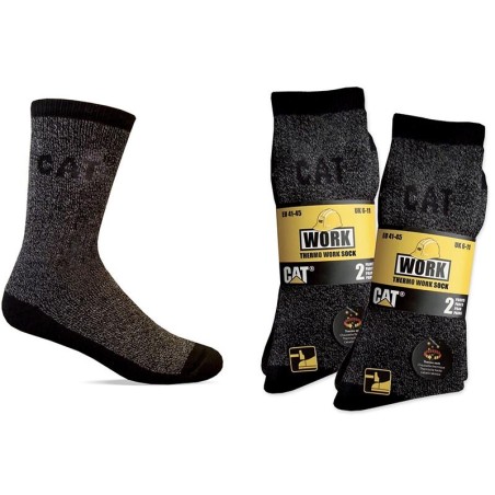 Lot de 2 paires de chaussettes hautes Caterpillar gris/noir - Taille 41/45