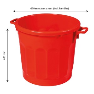 Poubelle ronde tri sélectif 75 Litres rouge - GILAC