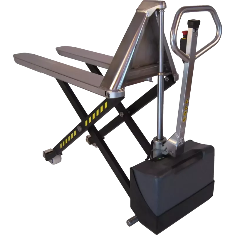 Transpalette haute levée électrique en inox 1000 kg