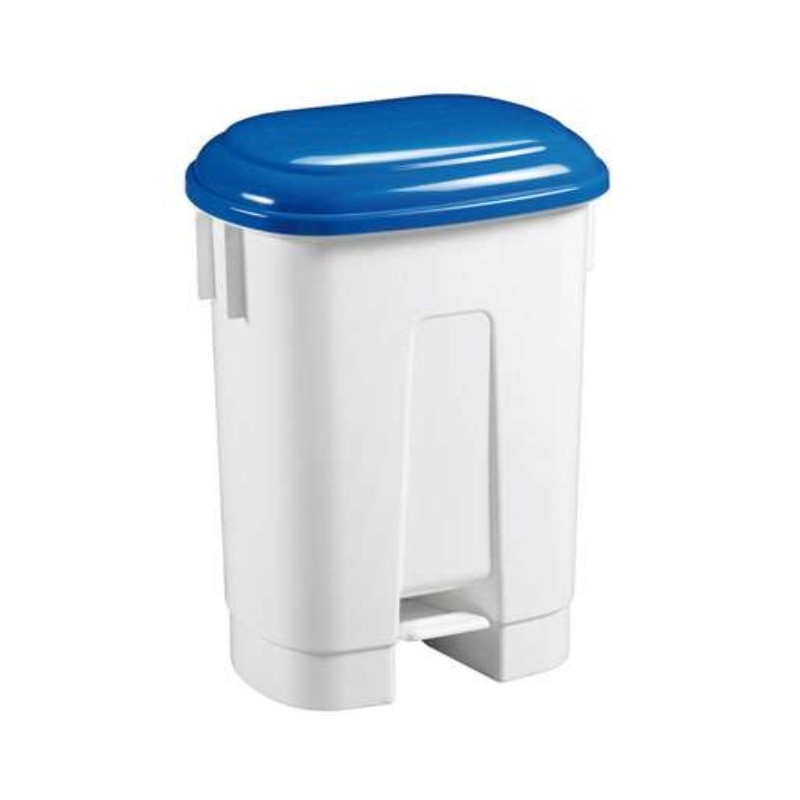 Poubelle à pédale avec couvercle couleur bleu - 60 L