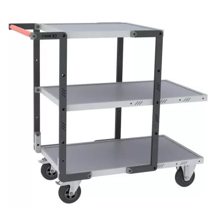 Servantes Flatpack 3 plateaux tôle galva double poignées 400 kg