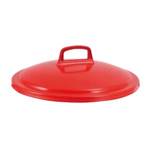 Couvercle avec poignée pour poubelle ronde tri sélectif 75 L rouge