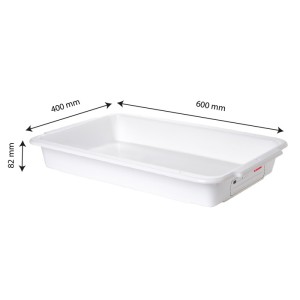 Bac à diviseuse avec zone de traçabilité inscriptible - 600 x 400 mm - blanc - Gilac