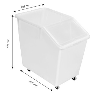Bac à ingrédients 80 L + 4 roues + couvercle transparent - Gilac