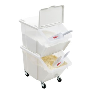 Lot de 2 Bacs à ingrédients 30 L avec couvercles et 4 roues - Gilac