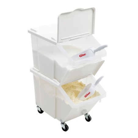 Lot de 2 Bacs à ingrédients 30 L avec couvercles et 4 roues - Gilac