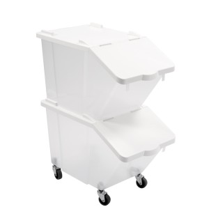 Lot de 2 Bacs à ingrédients 30 L avec couvercles et 4 roues - Gilac