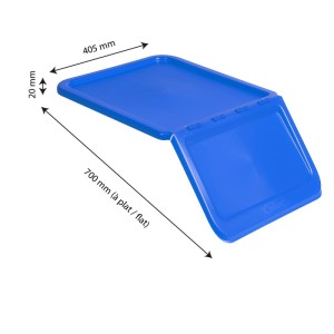 Couvercle pour bac à ingrédients 40 L et 80 L - bleu - Gilac