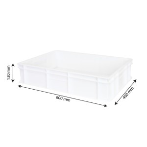 Bac à pâtons 600 x 400 x 130 mm 23 L - blanc - Gilac