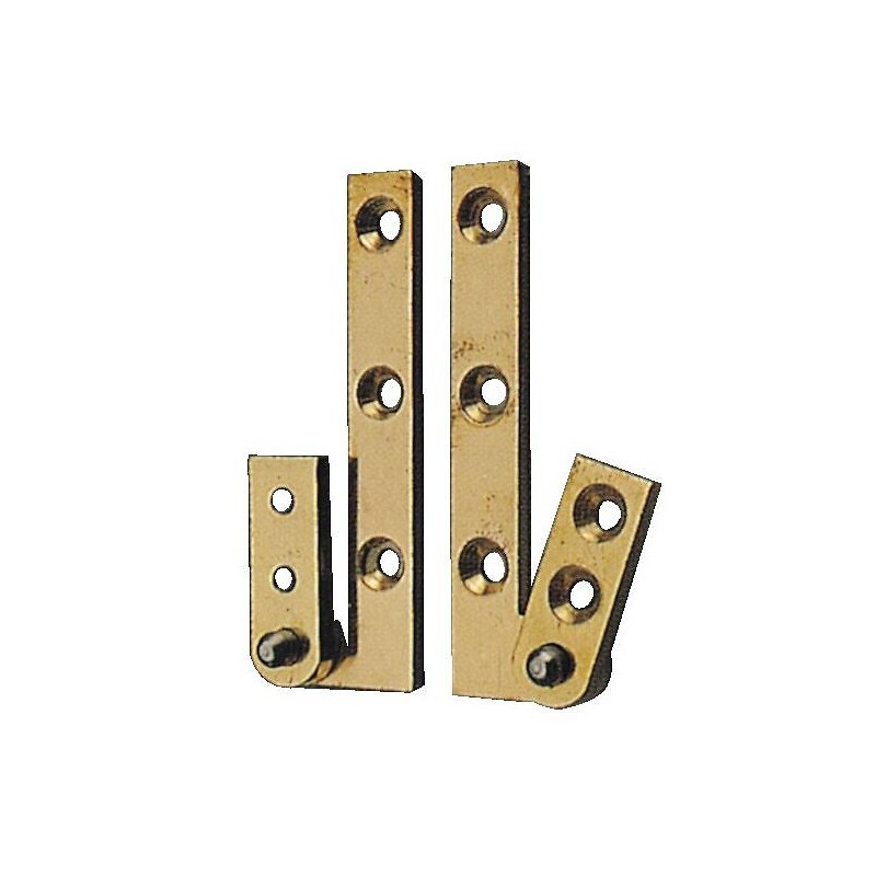 Pivots coudés avec petits côtés - laiton poli longueur 80 mm Pivots coudés avec petits côtés - laiton poli longueur 80 mm