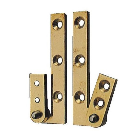 Pivots coudés avec petits côtés - laiton poli longueur 80 mm