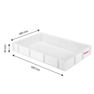 Bac à pâtons 600 x 400 x 90 mm 15 Litres blanc - Gilac