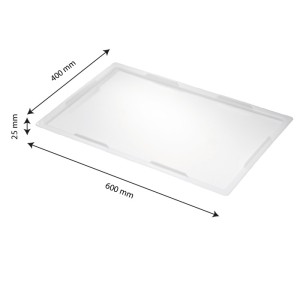 Couvercle pour bac à pâtons 600 x 400 x 25 mm - blanc - Gilac