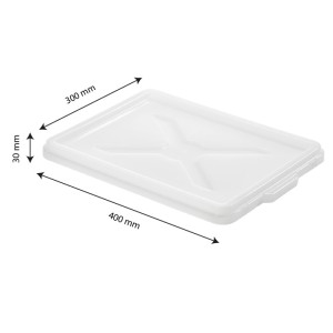 Couvercle pour demi bac à pâtons clipsable 400 x 300 x 30 mm - blanc - Gilac