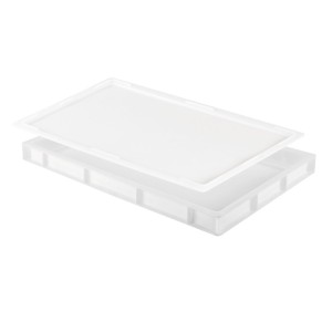 Lot bac à pâtons 600 x 400 x 55 mm 9L + couvercle - blanc - Gilac