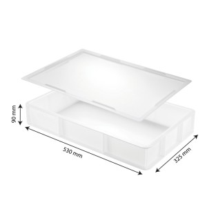 Lot bac à pâtons GN1/1 avec couvercle - blanc - Gilac
