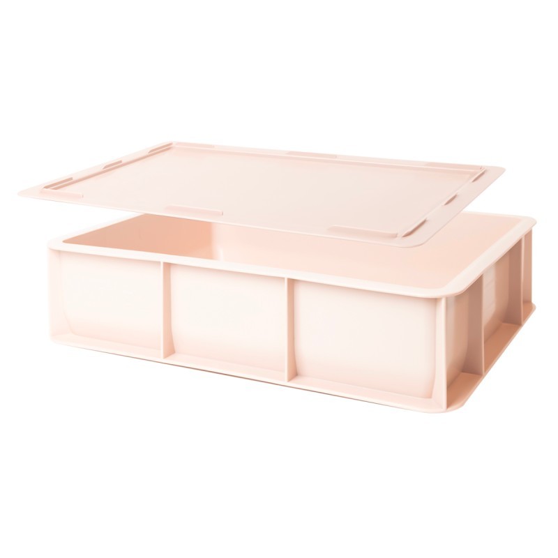 Lot demi bac à pâtons avec couvercle - Gilac - rose poudré