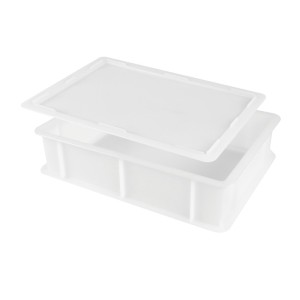 Lot demi bac à pâtons avec couvercle 400x300x100 mm - blanc - Gilac