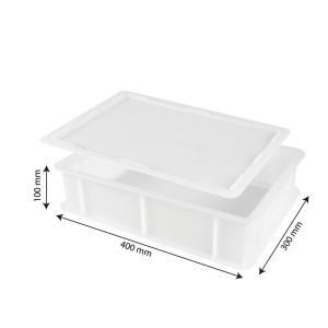 Lot demi bac à pâtons avec couvercle 400x300x100 mm - blanc - Gilac